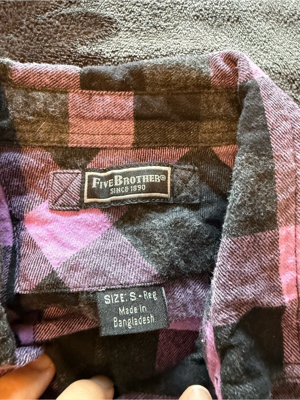 Women’s Purple & Black Plaid Button-Down Flannel 100% cotton - Picture 3 of 14